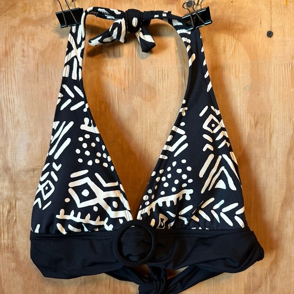 La Blanca Bikini Halter Black and White Tie Swimsuit Top - Picture 10 of 10